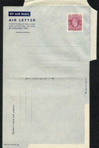 AP1c 6d Purple Airmail Lettersheet Grey-bluish grey paper Mint