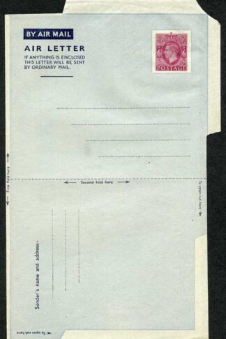 AP1c 6d Purple Airmail Lettersheet Grey-bluish grey paper Mint