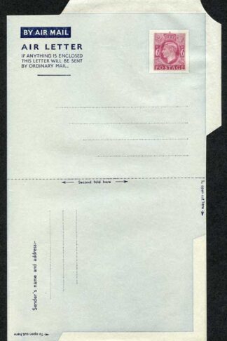 AP1c 6d Purple Airmail Lettersheet Grey-bluish grey paper Mint