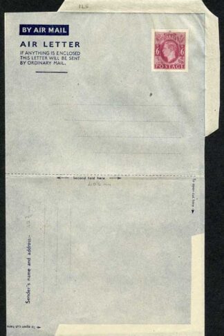 AP1c 6d Purple Airmail Lettersheet Grey-bluish grey paper Mint
