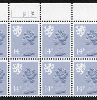 S-JCD14A 14p Steel Blue Scotland Waddington PCP/PVAD 3A/3B Dot U/M