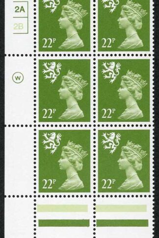S-JAD22B 22p Yellow Green Scotland Waddington ACP/PVAD Cyl 2A/2B No Dot U/M