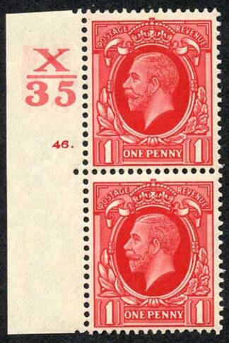 KGV 1d Photo Control X35 Cy 46 dot U/M (paper a bit toned)