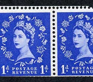 SB22a 1d Wmk Tudor Cyl 2 No Dot Booklet Pane of 2 with Shamrock Flaw U/M