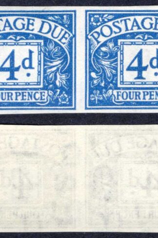 SGD43a 4d Post Due wmk Tudor Crown ERROR IMPERF U/M Pair