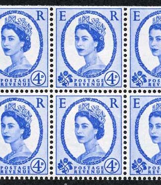 SB105 4d Deep Ultramarine Wmk Crowns Upright Booklet Pane Cyl N1T No Dot U/M