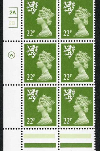 S-JAD22B 22p Yellow Green Scotland Waddington ACP/PVAD Cyl 2A/2B No Dot U/M