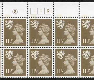 S-JFP11.5A 11.5p Mushroom LB Scotland Waddington LB FCP/PVA 6A/4B No Dot U/M