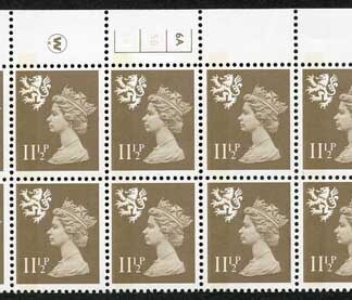 S-JFP11.5A 11.5p Mushroom LB Scotland Waddington LB FCP/PVA 6A/5B No Dot U/M