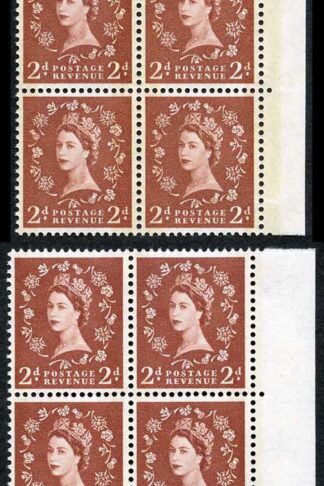 Spec S46A and S46Ad 2d Blue Phos Typo and Photo U/M Blocks of 4 (ebay 17)