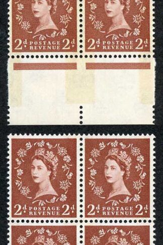 Spec S46A/Ad 2d Blue Phos Typo and Photo U/M Bottom Marginal Blocks (ebay 1)