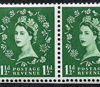 SB64 1 1/2d Wmk Edward Booklet Pane of 2 Perf Type E (1/2v) Part Arrow U/M