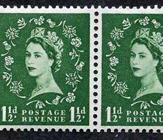 SB64 1 1/2d Wmk Edward Booklet Pane of 2 Perf Type E (1/2v) Part Arrow U/M