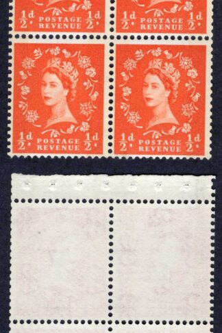 SB18a 1/2d Wmk Crowns Sideways to Right Cream Paper Blue Phos Perf AP Pane U/M