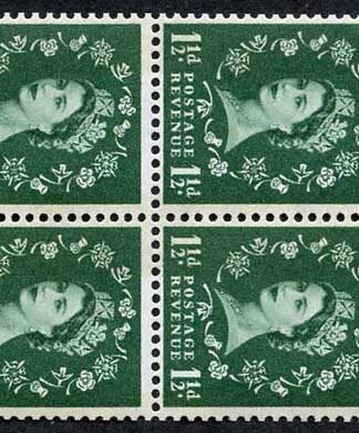 SG612mb 1 1/2d Booklet pane wmk S/way to the right Phosphor U/M Cat 80 pounds