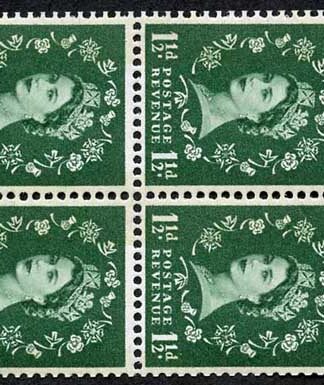SG612mb 1 1/2d Booklet pane wmk S/way to the right Phosphor U/M Cat 80 pounds