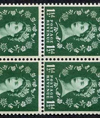 SG612mb 1 1/2d Booklet pane wmk S/way to the right Phosphor U/M Cat 80 pounds