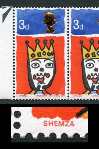 Spec W109c 1966 3d Christmas (Ordinary) with Missing T Variety Pair U/M
