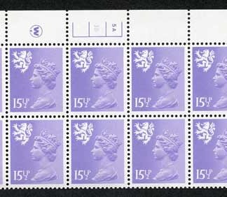 S-JCD15.5A 15.5p Pale Violet Scotland Waddington PCP/PVAD 5A/3B No Dot U/M