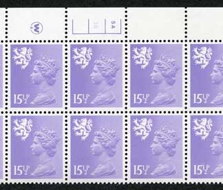 S-JCD15.5A 15.5p Pale Violet Scotland Waddington PCP/PVAD 5A/3B No Dot U/M