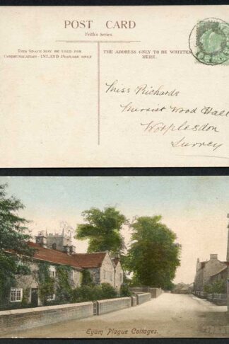 KEVII 1/2d Yellow-green on Postcard to Worplesdon cancelled with a Mail Bag Seal