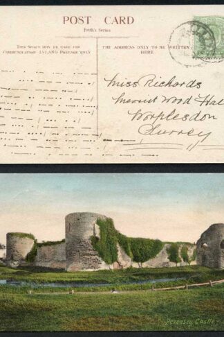KEVII 1/2d Yellow-green on Postcard to Worplesdon cancelled with a Mail Bag Seal