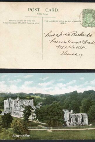 KEVII 1/2d Yellow-green on Postcard to Worplesdon cancelled with a Mail Bag Seal