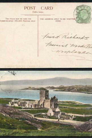 KEVII 1/2d Yellow-green on Postcard to Worplesdon cancelled with a Mail Bag Seal