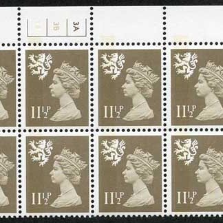 S-JFP11.5A 11.5p Mushroom Scotland Waddington LB Cyl 3A/3B No Dot FCP/PVA