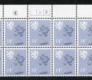 S-JCD14A 14p Steel Blue Scotland Waddington PCP/PVAD 3A/3B Dot U/M