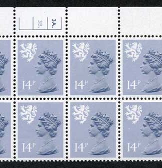 S-JCD14A 14p Steel Blue Scotland Waddington PCP/PVAD 3A/3B Dot U/M
