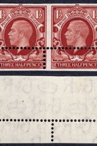 1934 1 1/2d Photogravure Part imperf Pair U/M