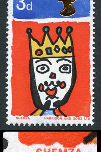 SG713c 1966 3d Christmas with Missing T Variety U/M
