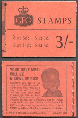 SG Spec M72 3/- Wilding Booklet January 1965 No Phosphor
