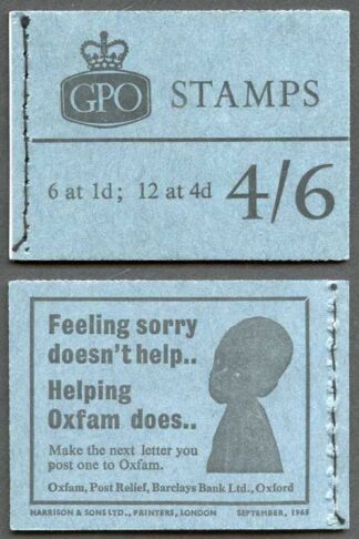 SG Spec L60 4/6 Wilding Booklet September 1965 No Phosphor