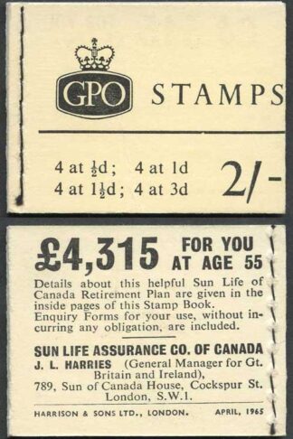 SGN20 1965 2/- Wilding Booklet April