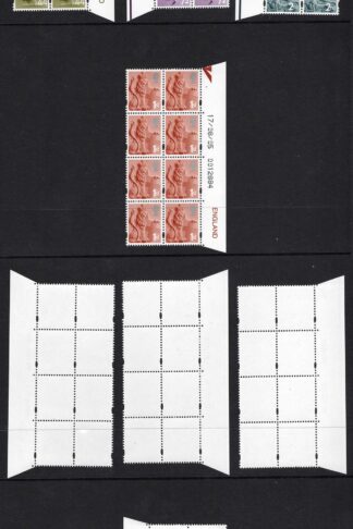 SGEN6b/7b/11b/17a England 2nd 1st 44p and 72p white border HEAD TYPE 1 Warrant