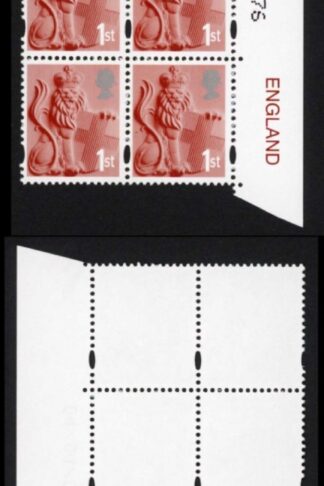 SGEN6b/7b/11b/17a England 2nd 1st 44p and 72p white border HEAD TYPE 1 Warrant