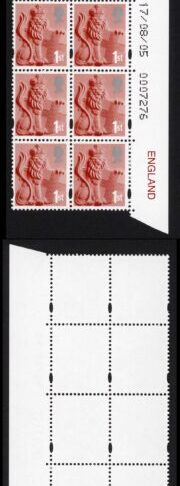 SGEN6b/7b/11b/17a England 2nd 1st 44p and 72p white border HEAD TYPE 1 Warrant