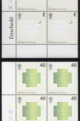 SG2232-37 2001 Nobel Prizes Set in Cylinder Blocks U/M