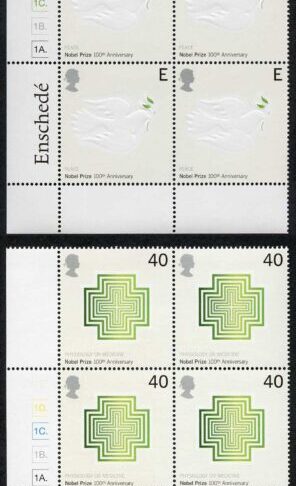 SG2232-37 2001 Nobel Prizes Set in Cylinder Blocks U/M