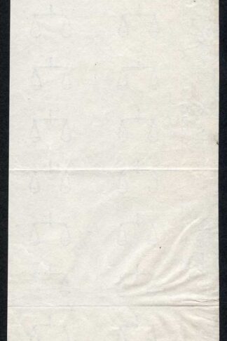 Law Court Fees Revenue Paper Block of TWENTY IMPRESSIONS with Law Court Fees Wmk