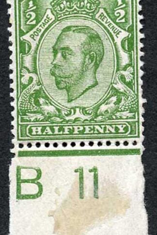 1/2d Downey Head Die 2 Wmk Crown Control B11 Perf 2 M/Mint