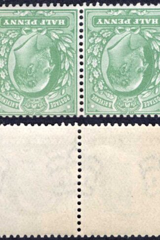 SG267Wi 1/2d Yellowish Green Harrison Pair Wmk Inv and SPLIT M/M