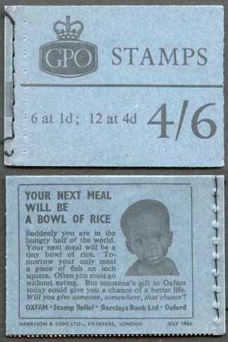 L59p 4/6 Booklet Wmk Crowns with Blue Phosphor Bands July 1965