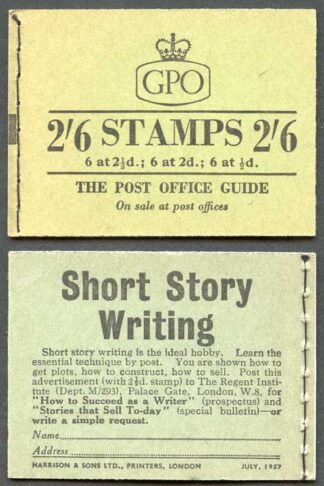 F56 2/6 Wilding Booklet dated July 1957