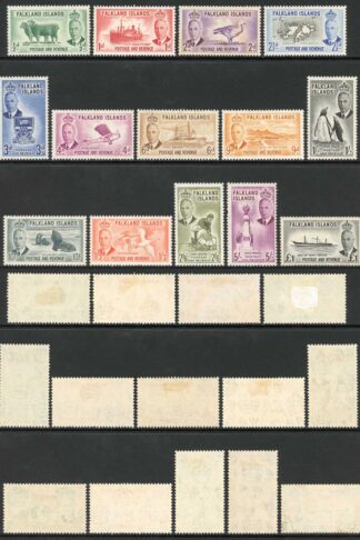 Falkland Is SG172/85 1952 KGVI Set of 14 Wmk Mult Script CA M/M