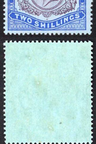 Bermuda SG51be KGV 2/- wmk Mult Crown CA VAREITY BREAK in LINES below Scroll U/M