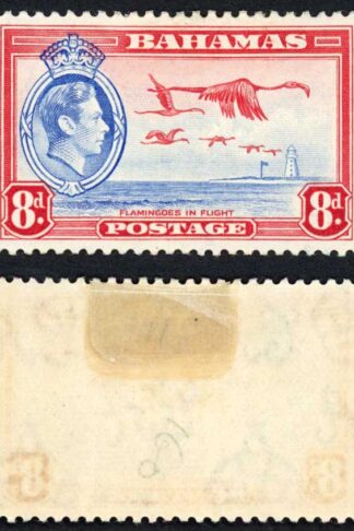 Bahamas SG160 KGVI 8d Ultramarine and Scarlet M/M