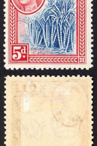 Fiji SG258 KGVI 5d Blue and Scarlet M/Mint